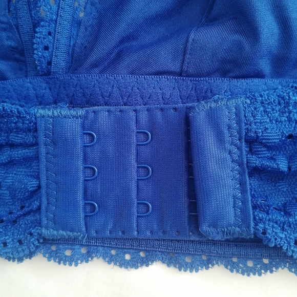 NWT Wacoal Halo Lace Wire Free Bralette in Dazzling Blue US 38 - Picture 15 of 16